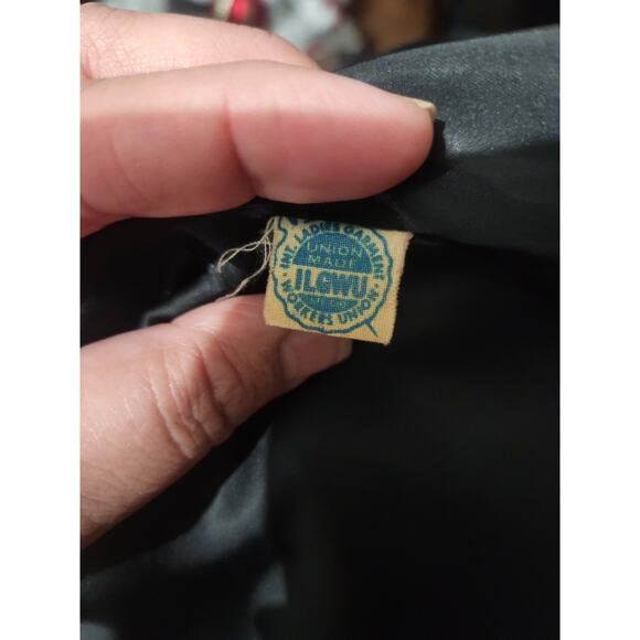 Vintage French Black Wool Coat w/ Genuine Fur Collar Women’s L Made in France - Picture 5 of 10